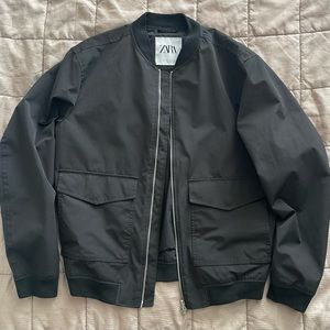 Zara Shell Bomber Jacket Size Large 8/10